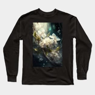 Ethereal painting of Jasmine blossom. Earth Elements Long Sleeve T-Shirt
